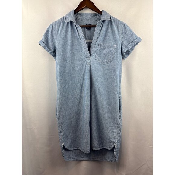 Women’s GAP Medium Light Blue Denim Midi Short Sleeve Dress - Picture 1 of 5